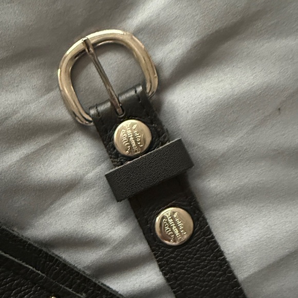 Harley-Davidson Black Leather Belt with Silver Accents - Picture 3 of 6